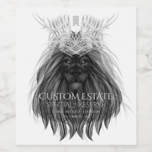 Black Lion met Antlers Crown en Monogram Wijn Etiket
