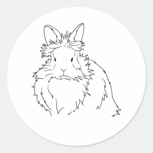 Black Lionhead Rabbit Gift Ronde Sticker (Voorkant)