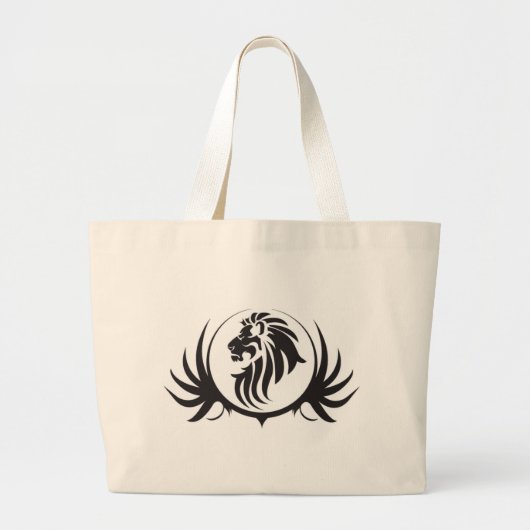 Black Lions Head Grote Tote Bag (Voorkant)