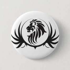 Black Lions Head Ronde Button 5,7 Cm