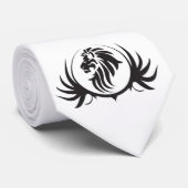 Black Lions hoofd op wit Stropdas (Opgerold)