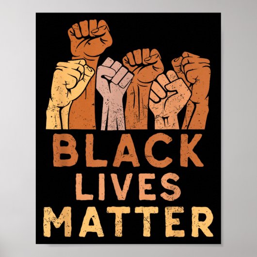 Black Lives Blm Human Rights Black History Month Poster (Voorkant)
