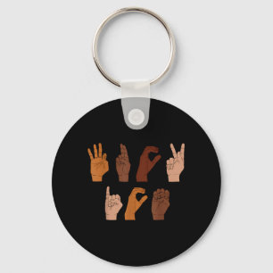 Black Lives Gebarentaal Diversiteit Handen Sociale Sleutelhanger