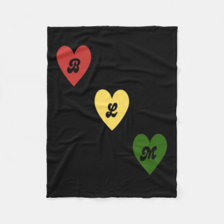 Black Lives Hearts Sticker Fleece Deken