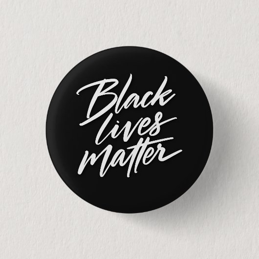 Black Lives Match Script Lettering Ronde Button 3,2 Cm (Voorkant)