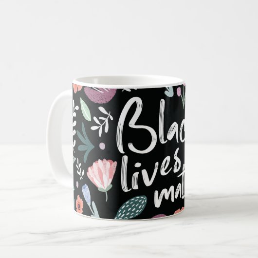 Black Lives Matt Floral Mug (Devant gauche)