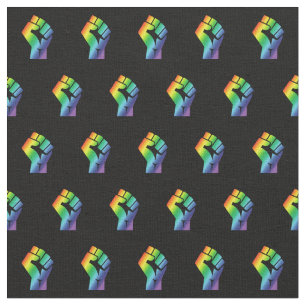 Black Lives Matte Rainbow Fist LGBTQ Stof