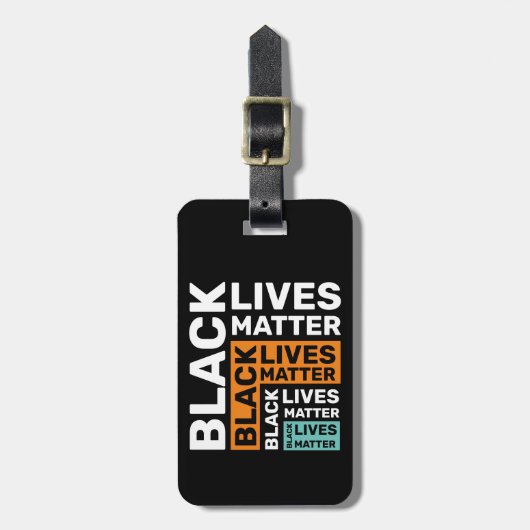 Black Lives Matte Simple Oranje Blue Typografie Bagagelabel (Voorkant verticaal)