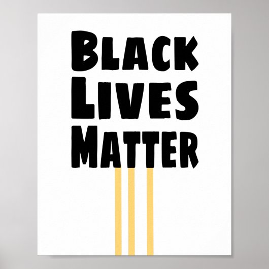 Black Lives Matter BLM 3 Yellow Stripes Poster (Voorkant)