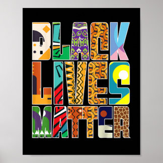 Black Lives Matter BLM Diversity Mural Black H Poster