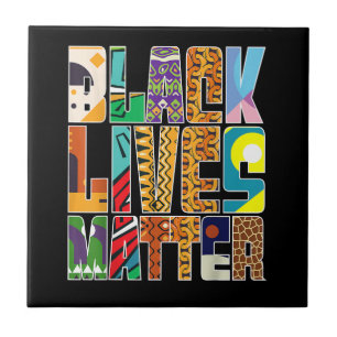 Black Lives Matter BLM Diversity Mural Black H Tegeltje