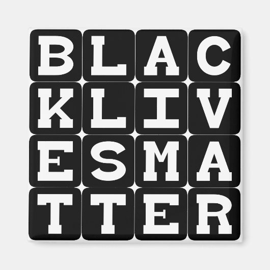 Black Lives Matter BLM in Square Pattern Magneet (Voorkant)