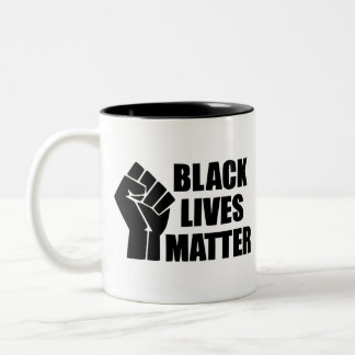 Black Lives Matter - BLM Logo Tweekleurige Koffiemok