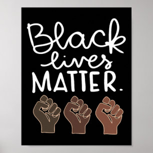 Black Lives Matter Blm Mensenrechten Zwarte Geschi Poster