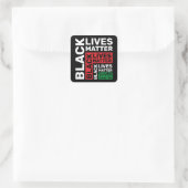 Black Lives Matter BLM Red Green Square Sticker (Tas)