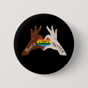 Black Lives Matter - BLM-regenboog Ronde Button 5,7 Cm