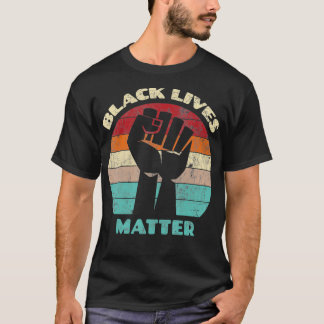 Black Lives Matter Cool Retro Sunset Design voor B T-shirt
