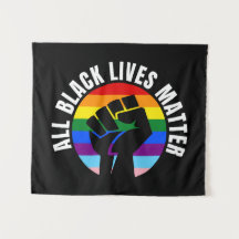 Black Lives Matter Fist en LGBTQ Flag