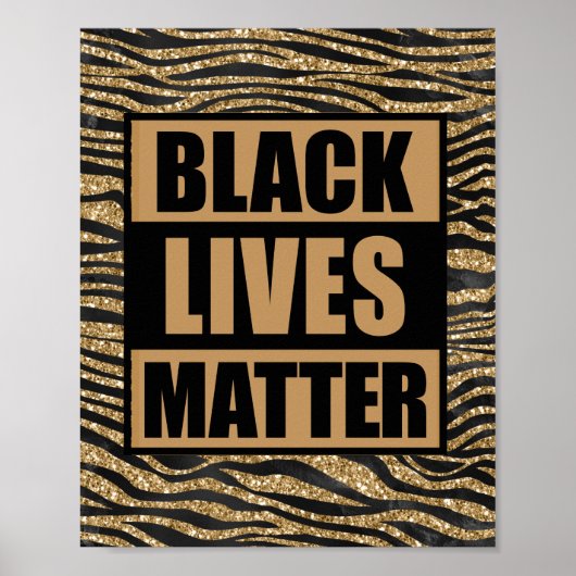 Black Lives Matter Glam Tiger Stripes Poster (Voorkant)