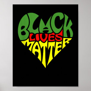 Black Lives Matter Heart Graphic Pan Afrikaanse vl Poster