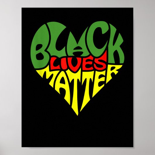 Black Lives Matter Heart Graphic Pan Afrikaanse vl Poster (Voorkant)