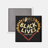 Black Lives Matter Magnet ~ dark Magneet (Voorkant / Achterkant)