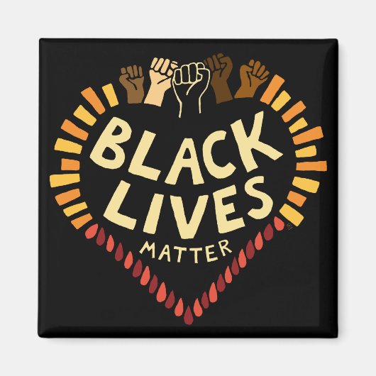 Black Lives Matter Magnet ~ dark Magneet (Voorkant)