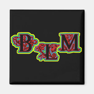 Black Lives Matter met bloemen magneet