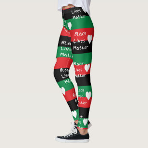 Black Lives Matter Pan-Afrikaanse vlag Witte Hart Leggings