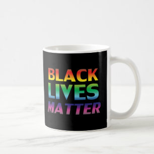 Black Lives Matter regenboog typografie lgbt zwart Koffiemok