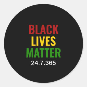 BLACK LIVES MATTER Rood Geel Groen BHM Ronde Sticker