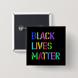 Black Lives Matter Stencil 01 Editable Color Vierkante Button 5,1 Cm