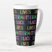 Black Lives Matter Stencil 01 Editable Latte Mok (Rechterhoek)