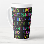 Black Lives Matter Stencil 01 Editable Latte Mok (Linkerhoek)