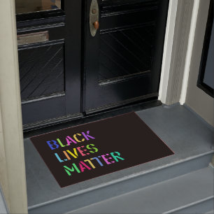 Black Lives Matter Stencil 01 Multi Sizes Editable Deurmat
