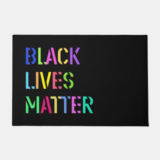 Black Lives Matter Stencil 01 Multi Sizes Editable Deurmat (Voorkant)