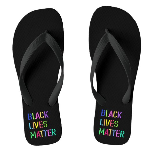 Black Lives Matter Stencil 01 Multi Styles Teenslippers (Voetbed)