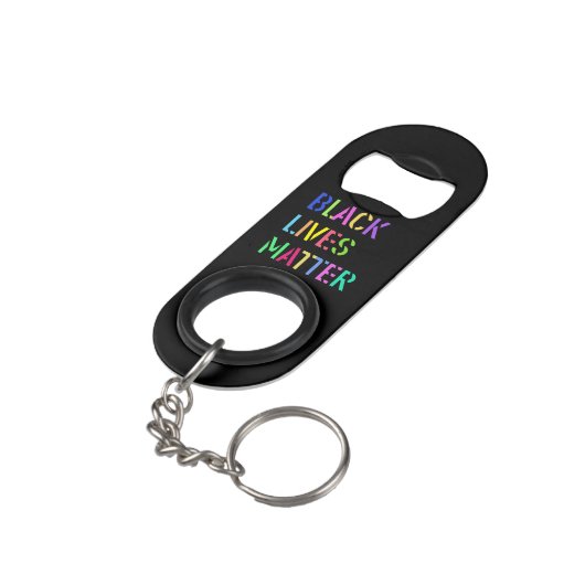 Black Lives Matter Stencil 01 Multiple Styles Mini Flessenopener (Achterkant Gekanteld)