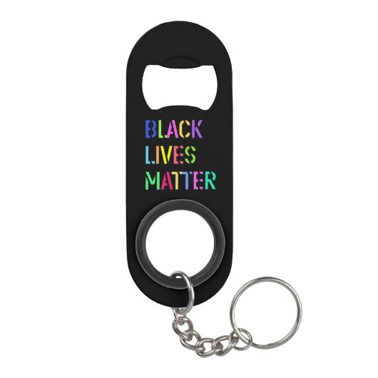 Black Lives Matter Stencil 01 Multiple Styles Mini Flessenopener (Achterkant)