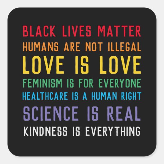 Black Lives Matter-sticker Vierkante Sticker (Voorkant)