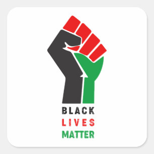 Black Lives Matter verhoogd eerste symbool Afrikaa Vierkante Sticker