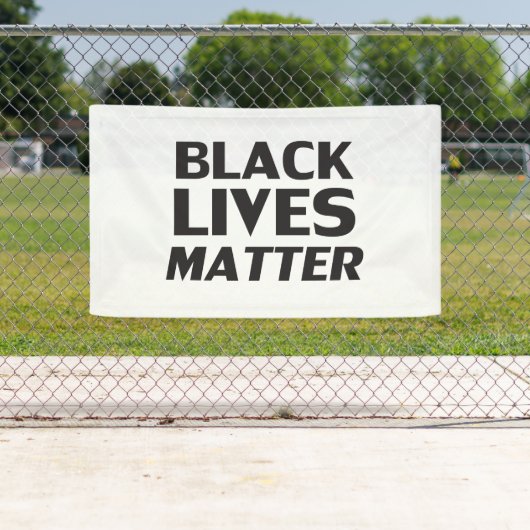 Black Lives Matter White black moderne typografie Spandoek (Insitu)