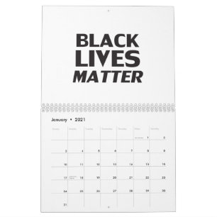 Black Lives Matter wit zwart moderne typografie Kalender