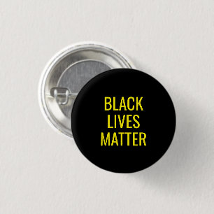 Black Lives Matter Yellow Typography round Ronde Button 3,2 Cm