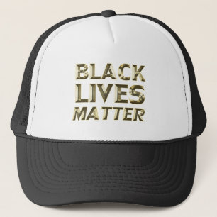 Black Lives Matter zwart goud moderne typografie Trucker Pet
