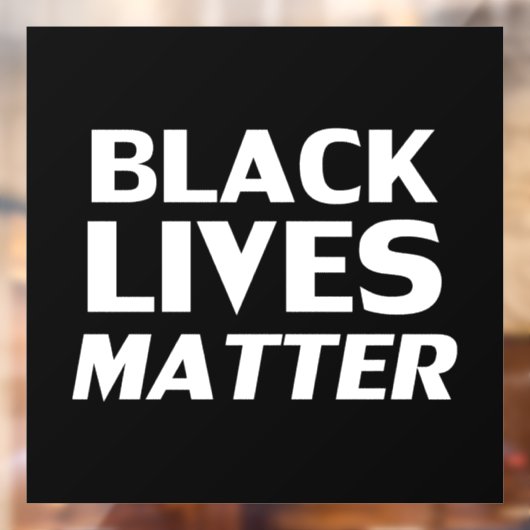 Black Lives Matter zwarte witte moderne typografie Raamsticker (Vel 2)