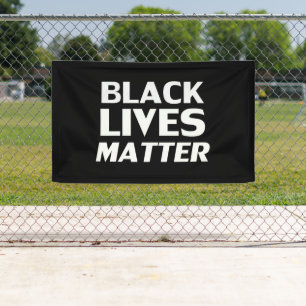 Black Lives Matter zwarte witte moderne typografie Spandoek