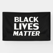 Black Lives Matter zwarte witte moderne typografie Spandoek (Horizontaal)