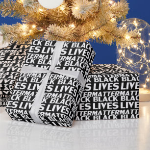 Black Lives Matzwart-wit patroon modern Cadeaupapier