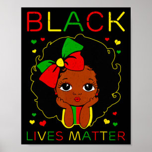 Black Lives Problem Little Melanine Princess Zwart Poster